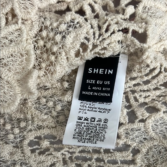 New women’s Elegant Cream Lace Crochet Top size L - Picture 7 of 7